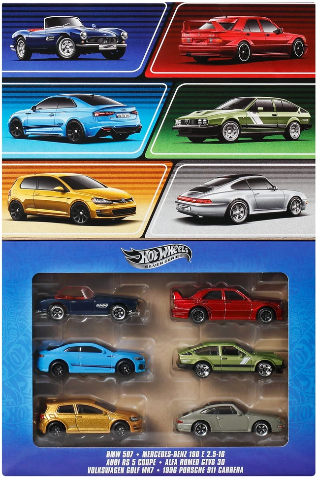 Mattel HOT WHEELS šešių europietiškų automodeliukų rinkinys (JBY79)
