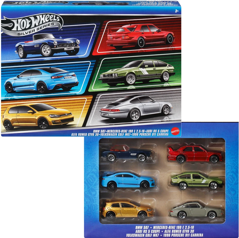 Mattel HOT WHEELS šešių europietiškų automodeliukų rinkinys (JBY79)