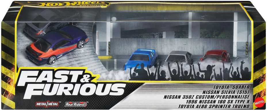 Mattel Hot Wheels Greiti ir įsiutę transporto priemonių rinkinys, 5 metaliniai automobiliai