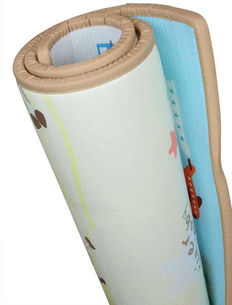 Humbi Dvipusė edukacinė putų kilimėlė Gatvės Gyvūnai 120 x 180 x 2 cm pastelinė stora