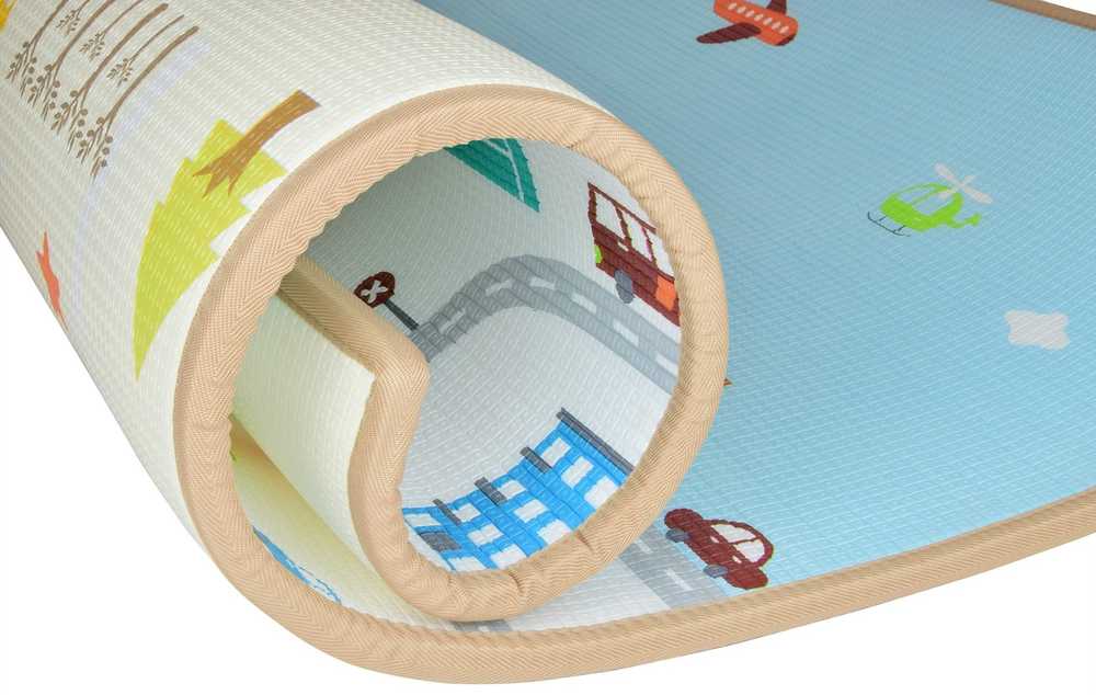Humbi Dvipusė edukacinė putų kilimėlė Gatvės Gyvūnai 120 x 180 x 2 cm pastelinė stora