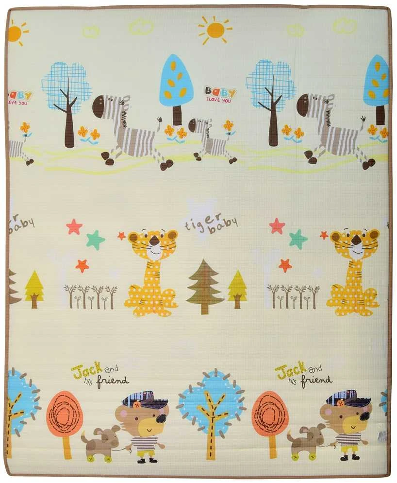 Humbi Dvipusis lavinamasis putplasčio kilimėlis Streets Animals 150 x 180 x 2 cm pastelinis storis didelis