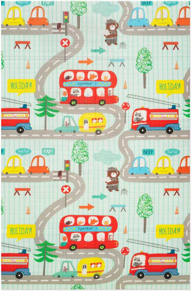 Humbi dvipusis sulankstomas mokomasis kilimėlis su XPE putomis 120x180 Forest Streets