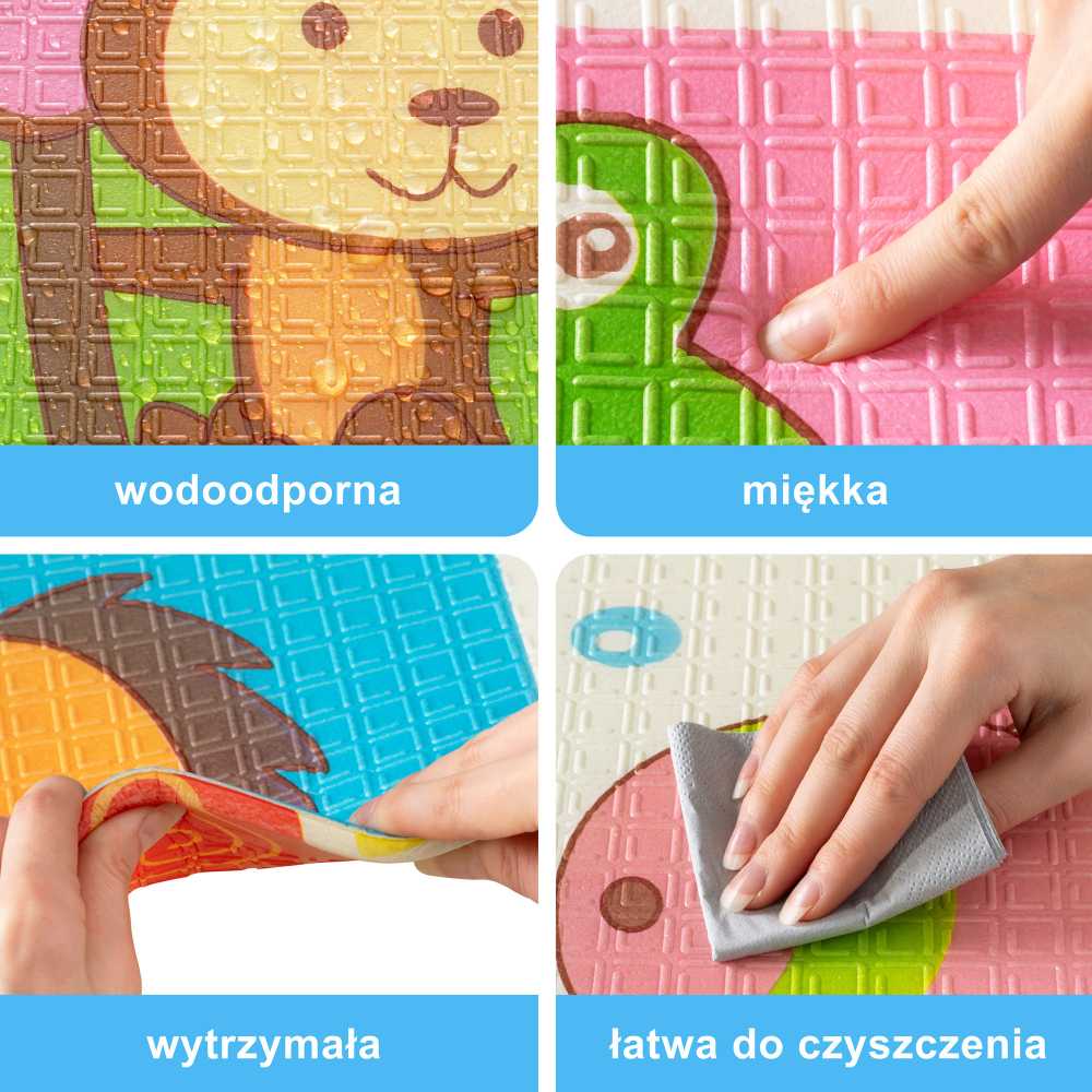 Humbi dvipusis sulankstomas mokomasis kilimėlis su XPE putomis 120x180 gyvūnų žirafos