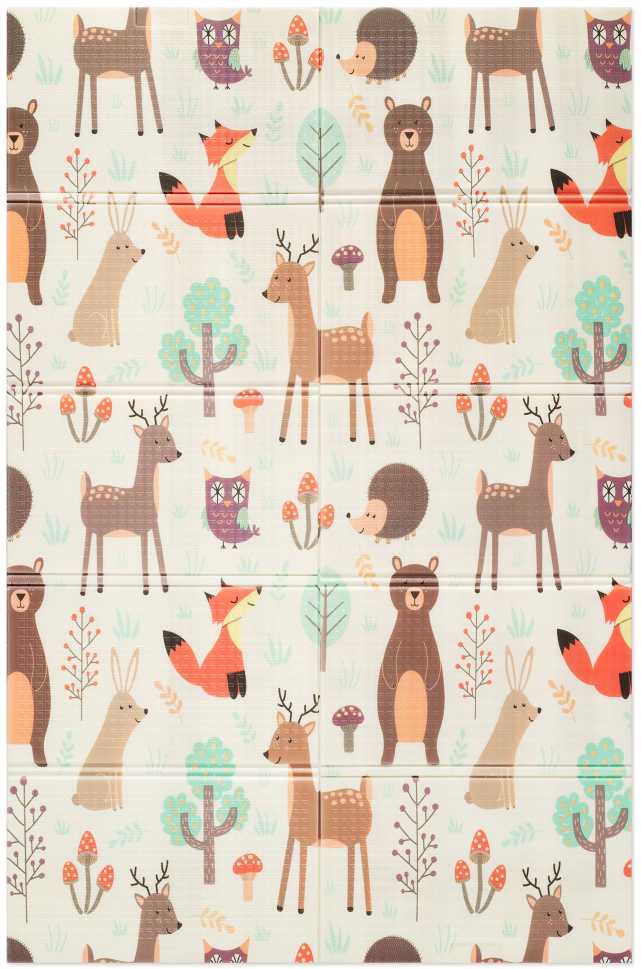 Humbi dvipusis sulankstomas mokomasis kilimėlis su XPE putomis 120x180 Forest Streets