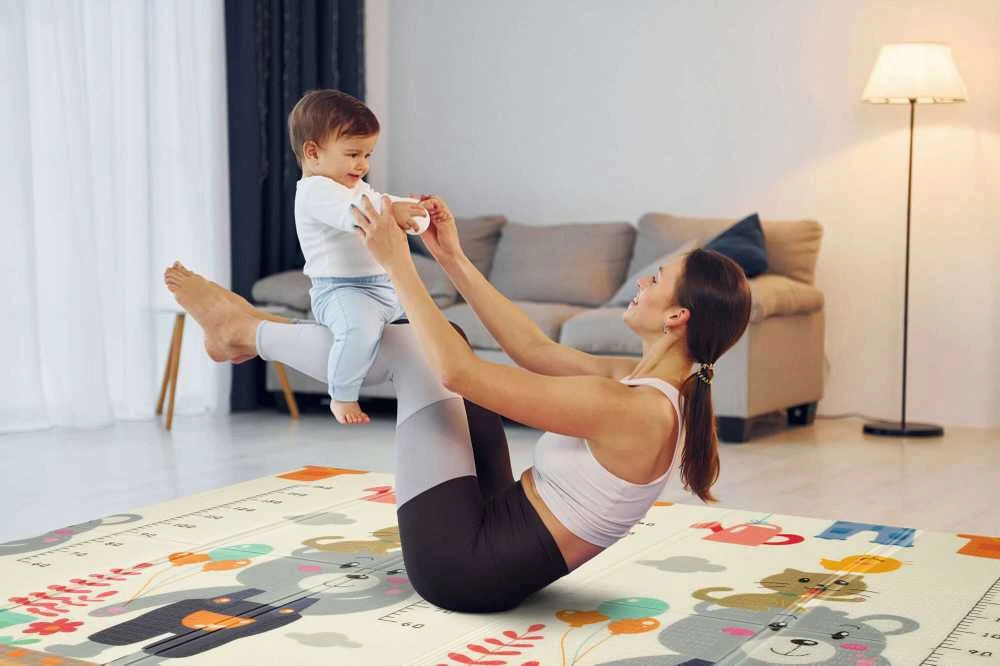 Humbi Dvipusis sulankstomas mokomasis putplasčio kilimėlis XPE putplastis 200x180x1 Matmenys Ulice