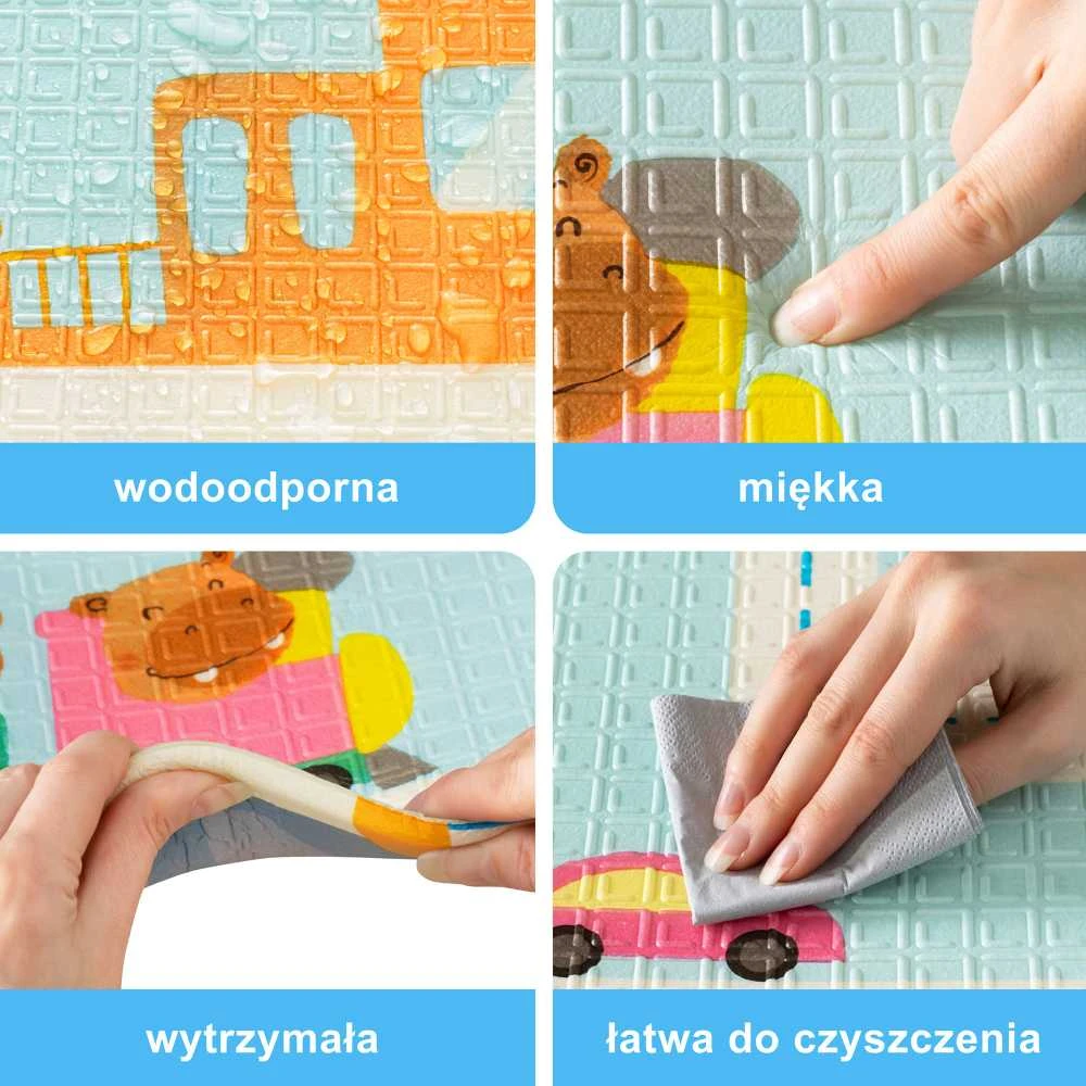 Humbi dvipusis sulankstomas putplasčio kilimėlis, edukacinis, XPE putplasčio, 120x180, gatvės liniuotė