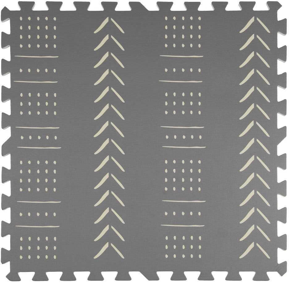 Humbi Foam Mat Foam Puzzle 9 vnt. Pilkas raštas 180 x 180 x 1 cm