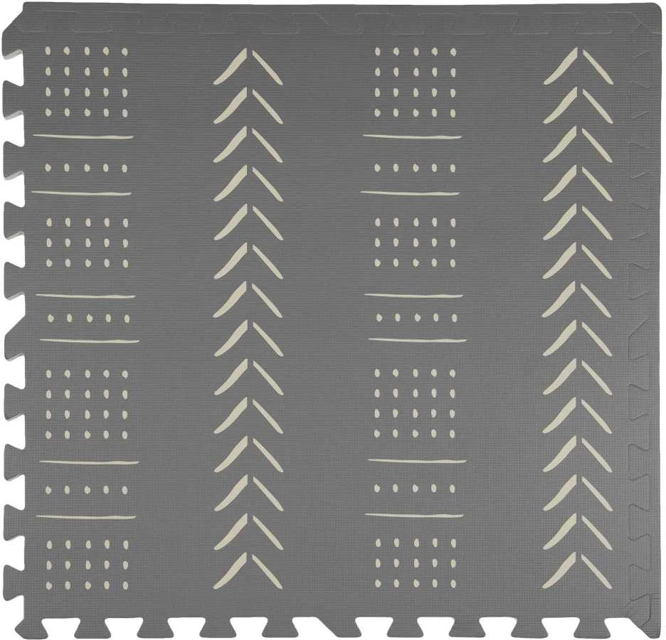 Humbi Foam Mat Foam Puzzle 9 vnt. Pilkas raštas 180 x 180 x 1 cm