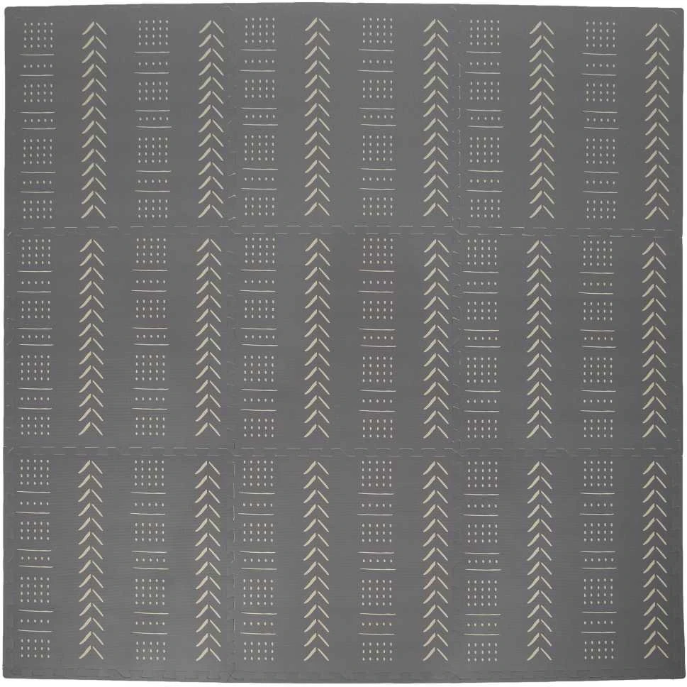 Humbi Foam Mat Foam Puzzle 9 vnt. Pilkas raštas 180 x 180 x 1 cm