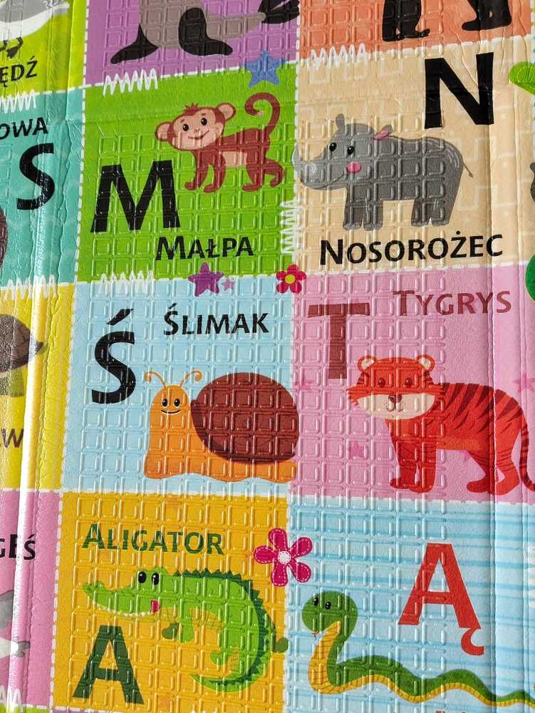 Humbi LAIKOMASIS PUOLŲ KILIMAS, DVIpusis, KONTRASTAS, ALPHABET PL + BAG