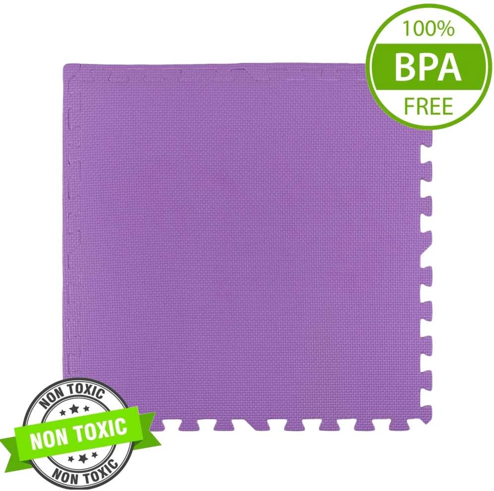 Humbi putplasčio kilimėlis 120x60, didelė putplasčio dėlionė, atspari vandeniui, saugi, 2 vnt., violetinė