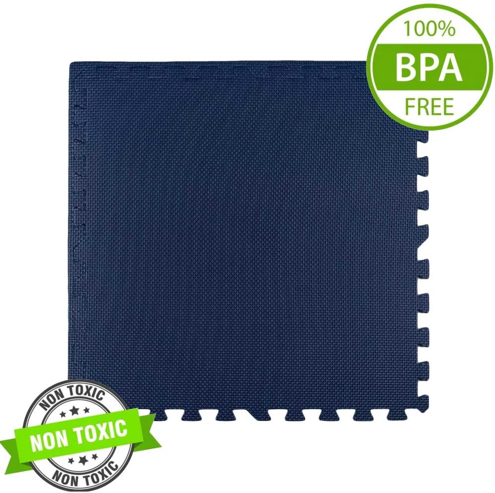 Humbi putplasčio kilimėlis 180x60, didelis putplasčio dėlionės komplektas, atsparus vandeniui, saugus, 3 vnt., tamsiai mėlynas