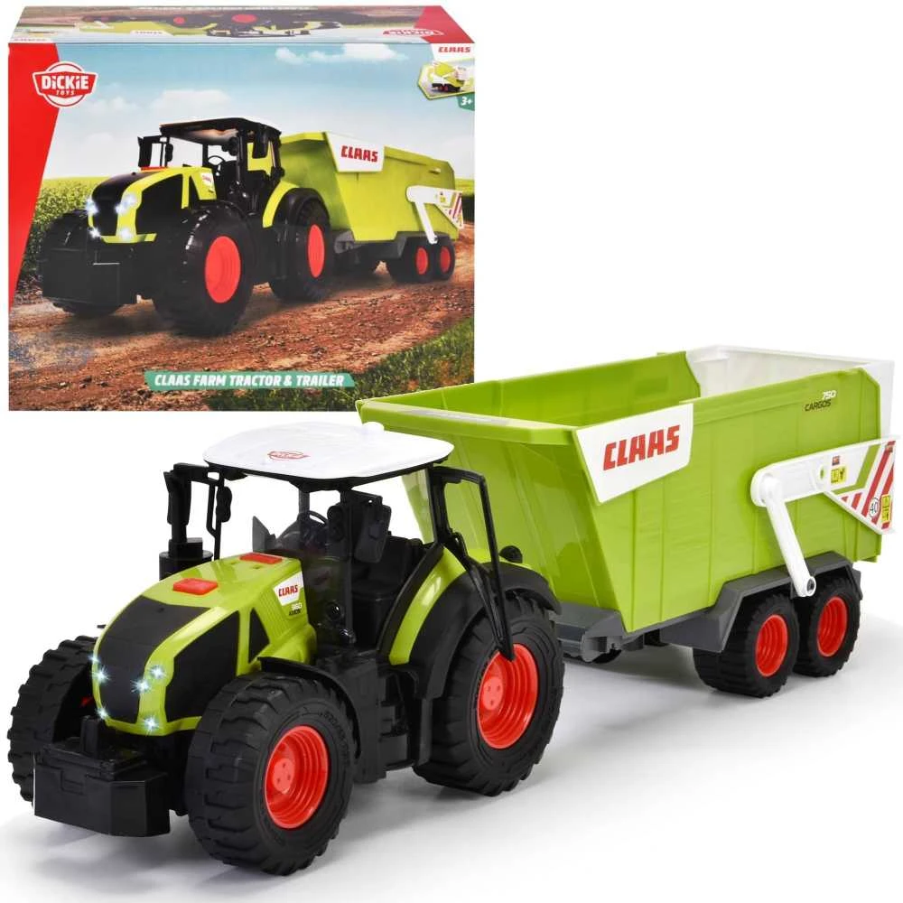 Dickie Didelė interaktyvi traktoriaus traktoriaus priekaba Claas light/sound 64 cm