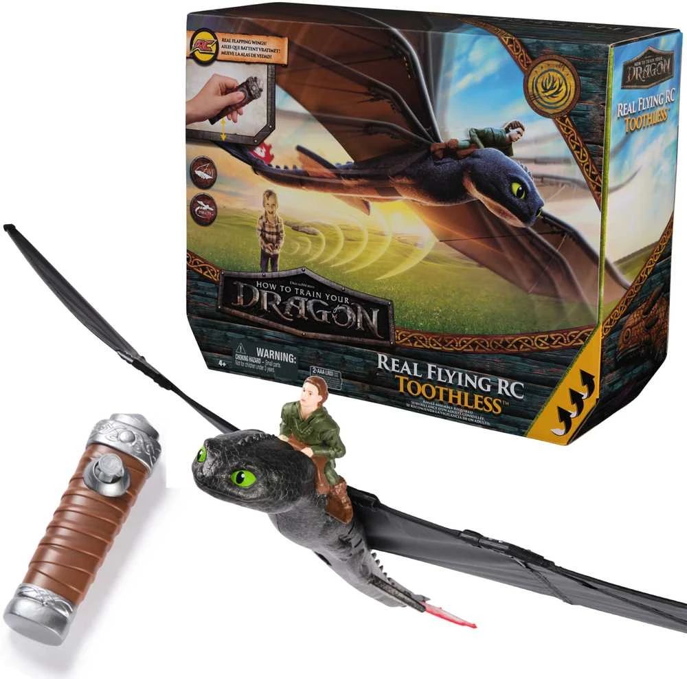 Spin Master Skraidantis bedantis interaktyvus RC figūrėlė Kaip prisijaukinti drakono sparnus 76 cm bedantis