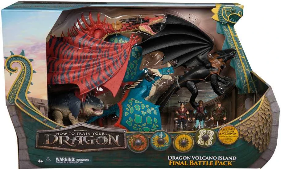 Kaip prisijaukinti slibiną Drakono ir figūrėlės rinkinys Kaip prisijaukinti Dragon 7 dalys Dragon Vulkano sala