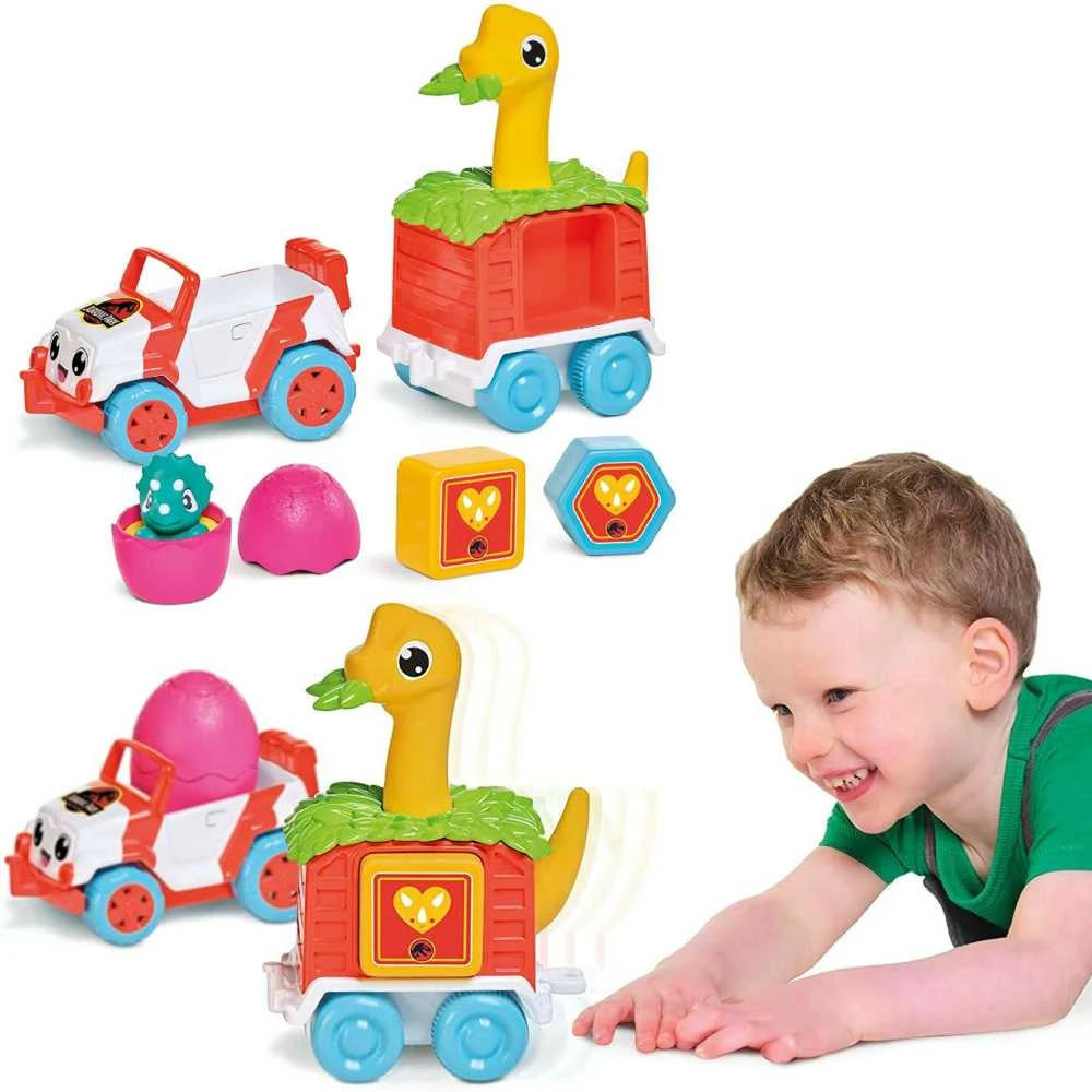 TOMY mašinėlės rinkinys su dinozauru Dino Rescue Ranger, E73253