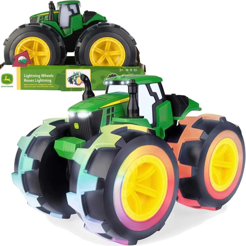 Tomy JOHN DEERE žaislinis traktorius su šviečiančiais ratais, 46644B