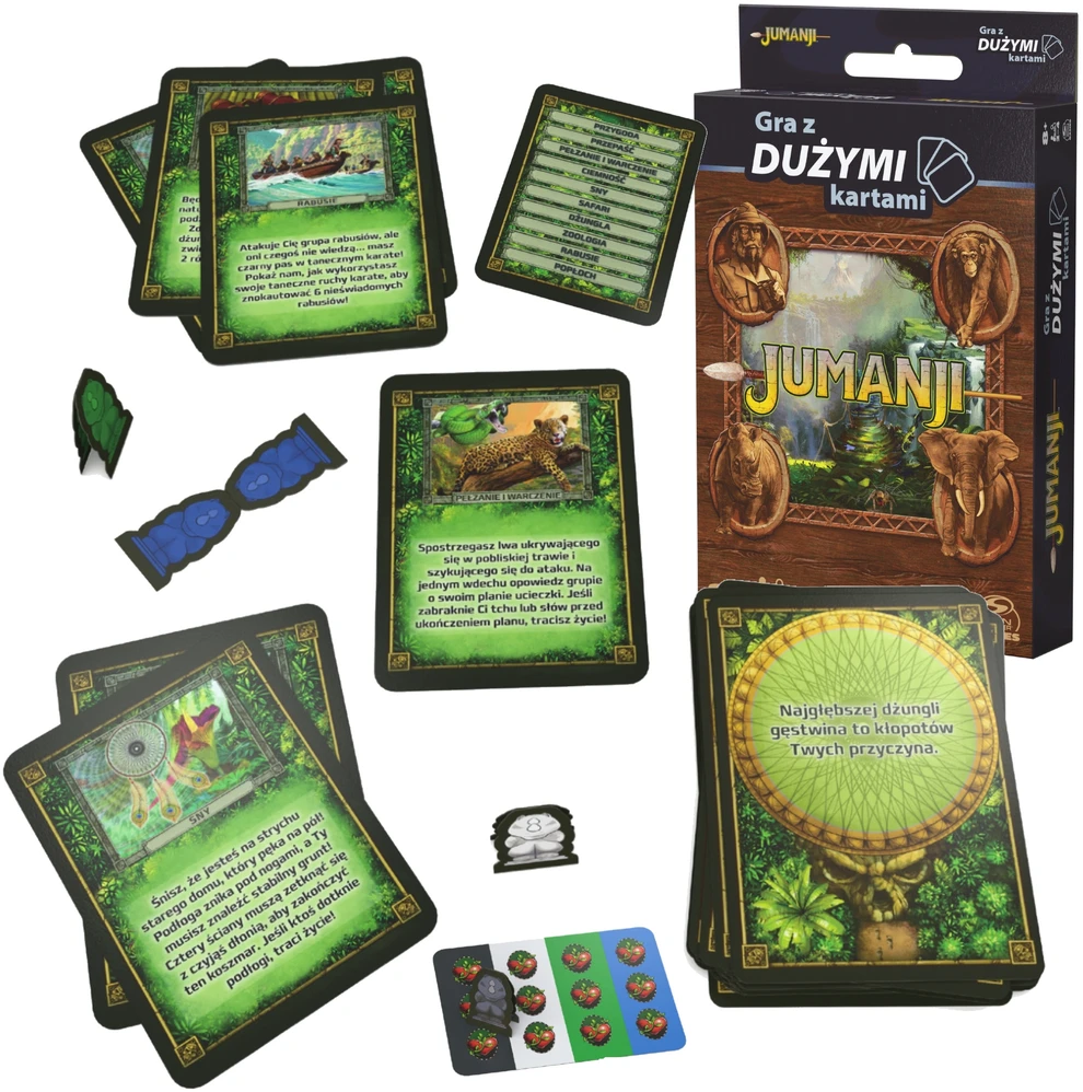 Spin Master Jumanji šeimos vakarėlių kortų žaidimas Big Kortos lenkiška 8 ir naujesnė versija