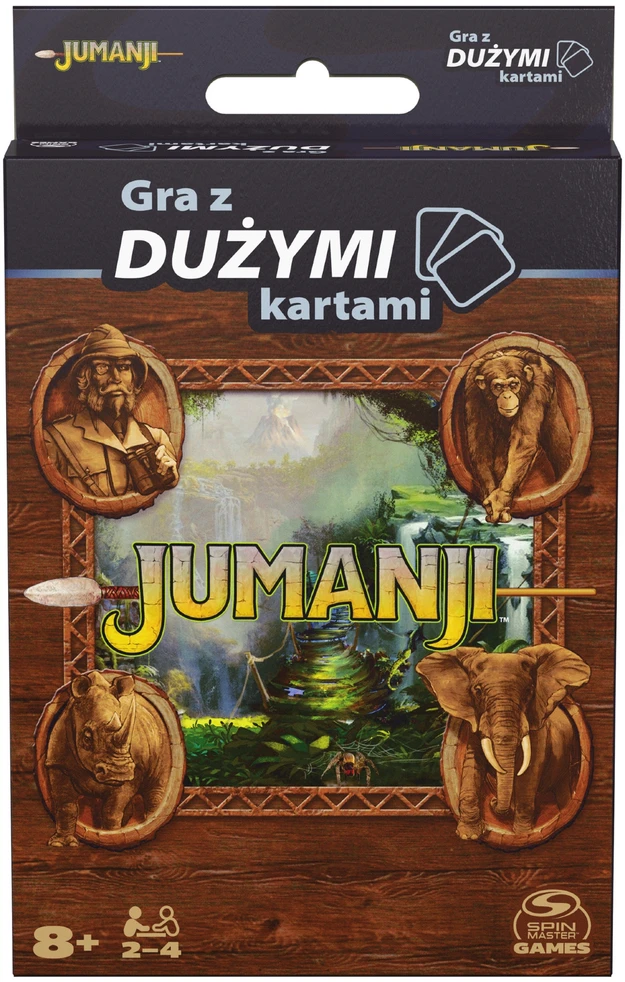 Spin Master Jumanji šeimos vakarėlių kortų žaidimas Big Kortos lenkiška 8 ir naujesnė versija