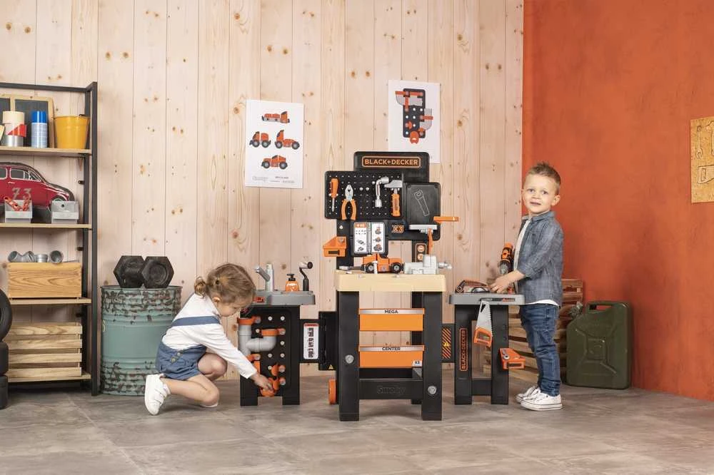 Black & Decker Darbinis stalas su įrankiais vaikams Juodas Decker, 100 priedų