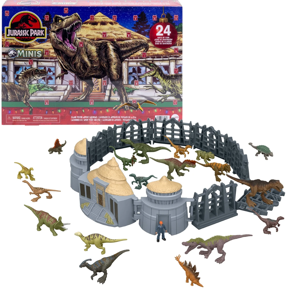 Mattel Jurassic Park Minis Kalendarz Adwentowy Park Jurajski Wyspa Dinozaurów 24 elementy