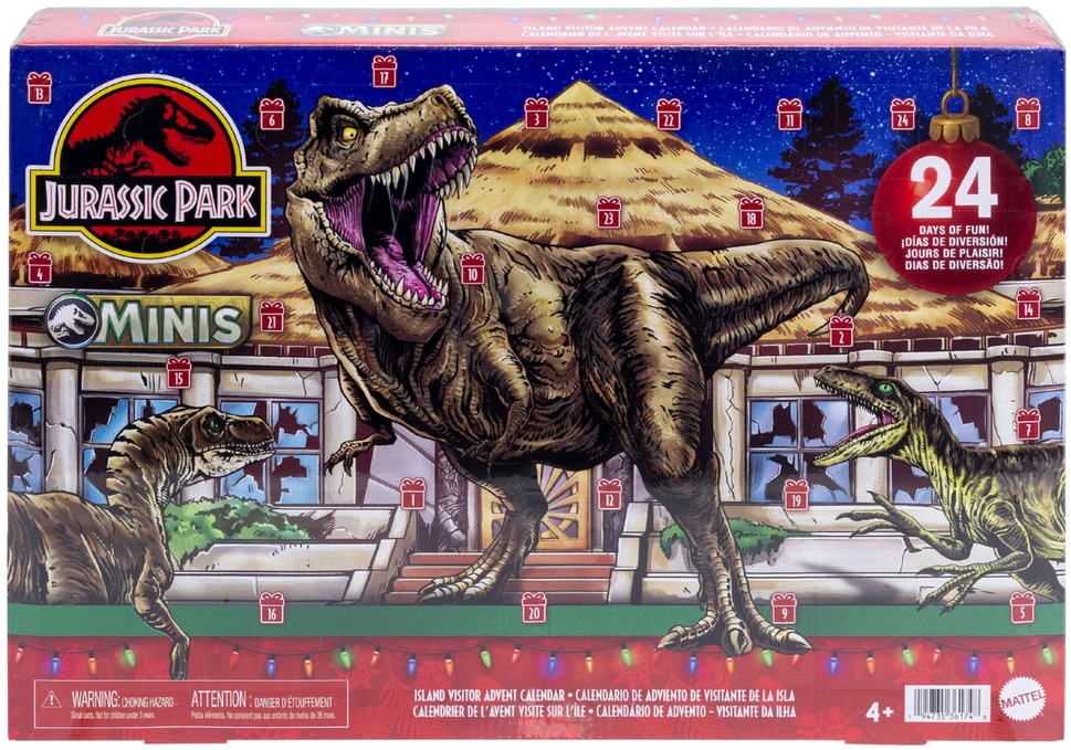 Mattel Jurassic Park Minis Kalendarz Adwentowy Park Jurajski Wyspa Dinozaurów 24 elementy