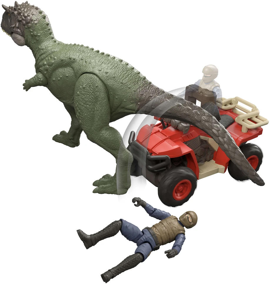 Mattel Jurassic World Dinozaur i Važiuoklė Terenowy su Chwytakiem Rinkinys su Figurkami