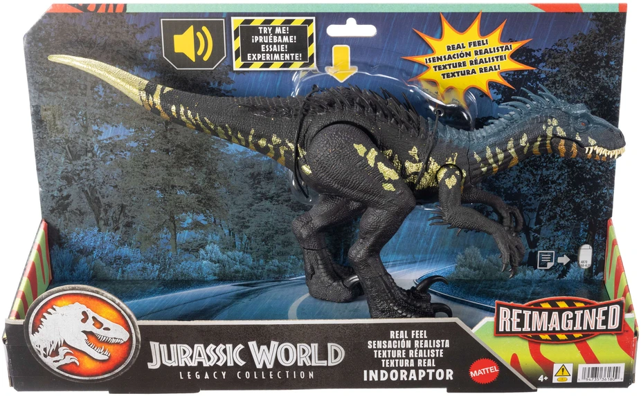 Mattel Juros periodo pasaulio perkurta didelė interaktyvi indoraptoriaus dinozauro figūrėlė, 35 cm