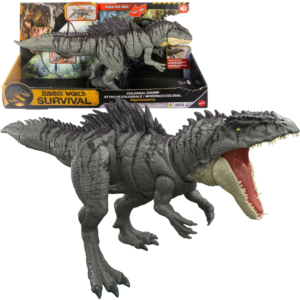 Mattel JURASSIC WORLD COLOSSAL CHOMP interaktyvus dinozauras Giganotosaurus (JKG93)