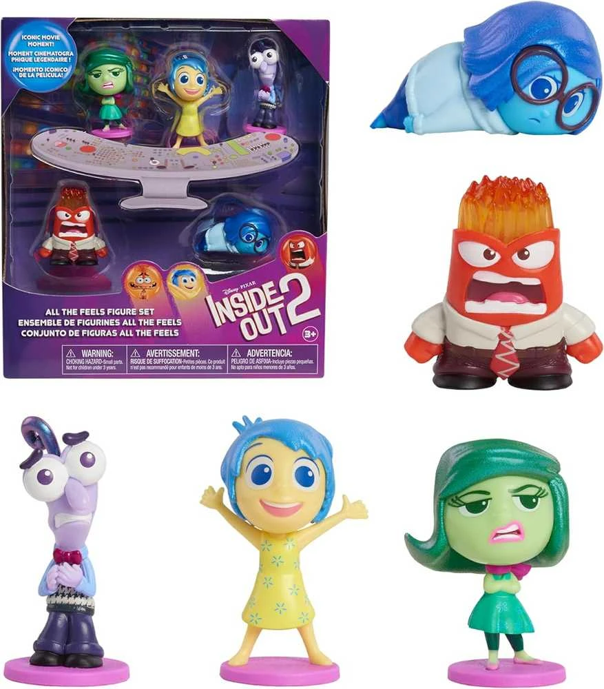 justplay „Just Play Inside Out 2“ „Inside Out 2“ 5 figūrėlių rinkinys. Visi jausmai, visos emocijos, džiaugsmas, liūdesys, pyktis, baimė, pasibjaurėjimas. „Disney Pixar“.