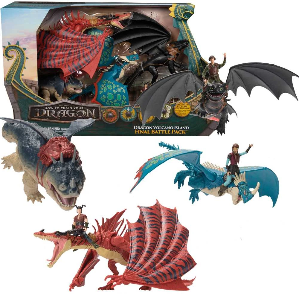 Kaip prisijaukinti slibiną Drakono ir figūrėlės rinkinys Kaip prisijaukinti Dragon 7 dalys Dragon Vulkano sala