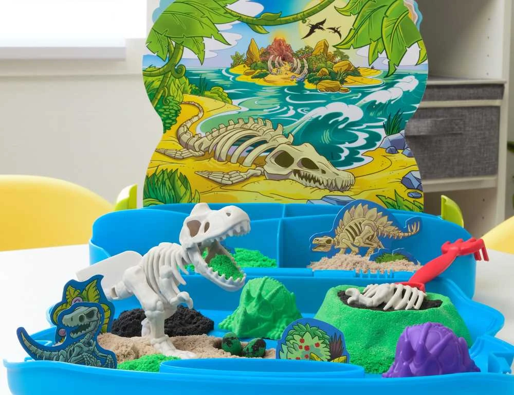 Spin Master KINETINIS SMĖLIS T-REX DINOZAURŲ KASIMAS SU Skeleto PRIEDAIS