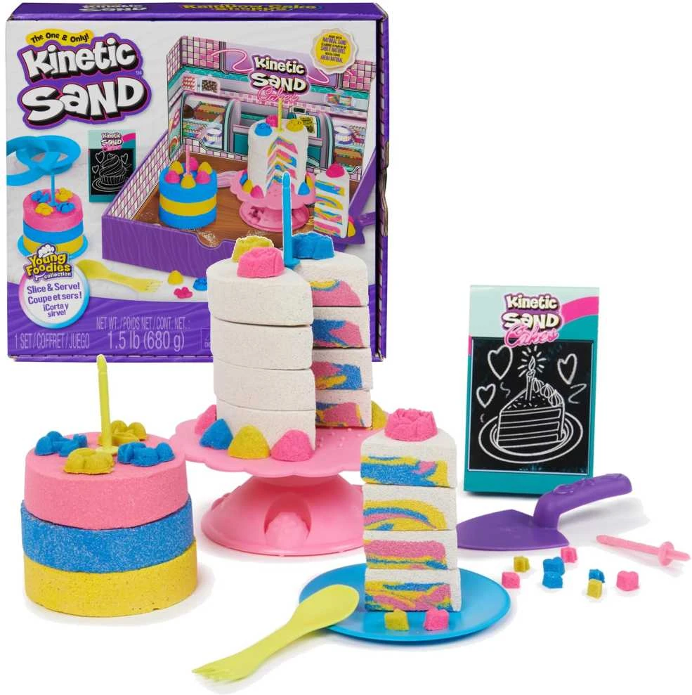 Spin Master Kinetic Sand Kinetic Sand Rainbow Cake Shoppe Rinkinys Konditerijos pyragai Tortai + priedai