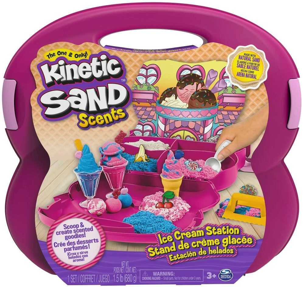 KINETIC Kinetinio smėlio ledainė Kinetinis smėlis Didelis Rinkinys Lagamine