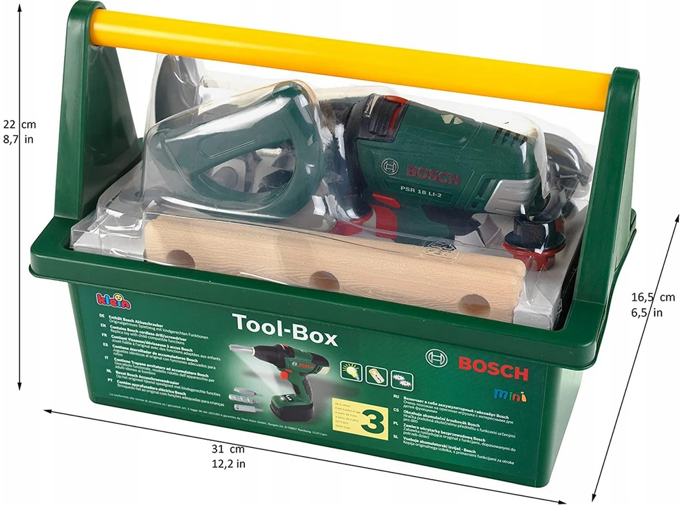 Žaislinių įrankių dėžė Klein su Bosch el. suktuvu (8429)