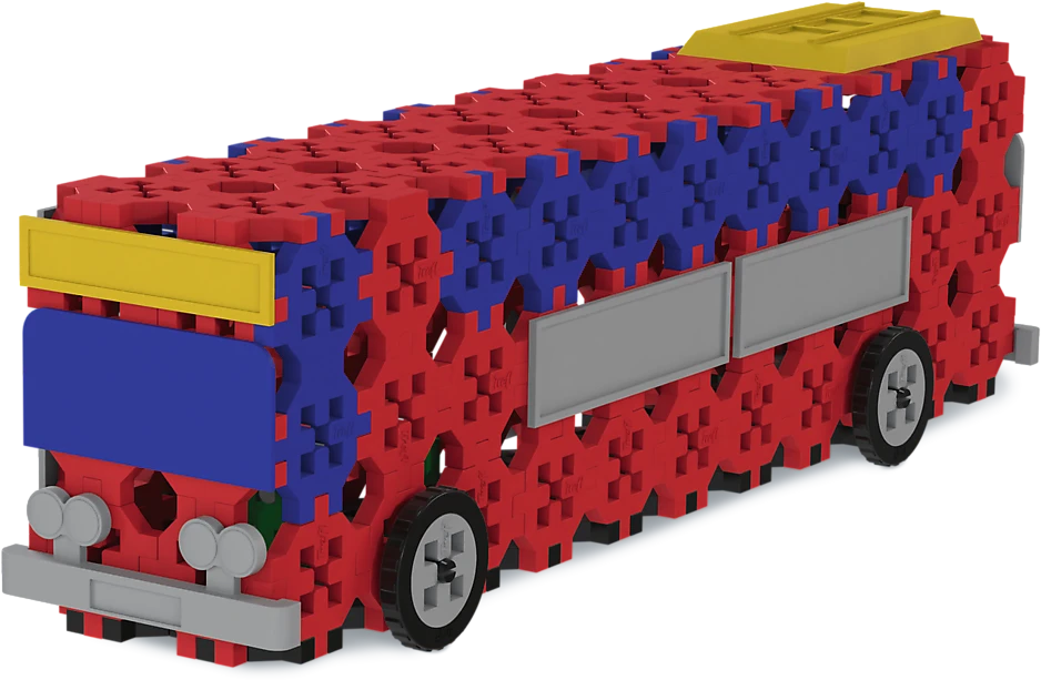 TREFL 61973 Klocki Connect 2in1 - Autobusas / Automobilis su puspriekabe