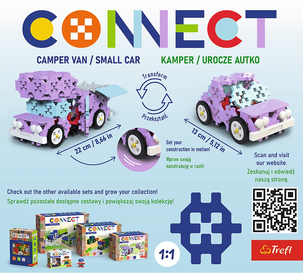 TREFL 61968 Connect 2in1 Blocks - Kemperis / Mielas automobilis