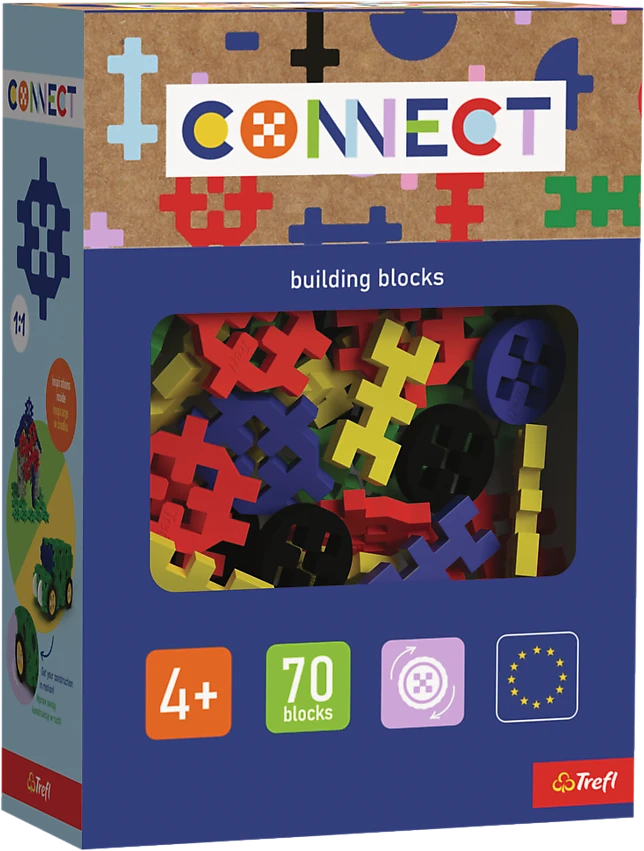 Trefl Konstruktorių rinkinys Connect, Basic Boy, 70 dalių, 4+, spalvotas
