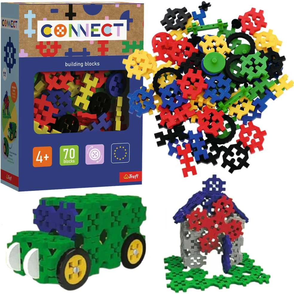 Trefl Konstruktorių rinkinys Connect, Basic Boy, 70 dalių, 4+, spalvotas