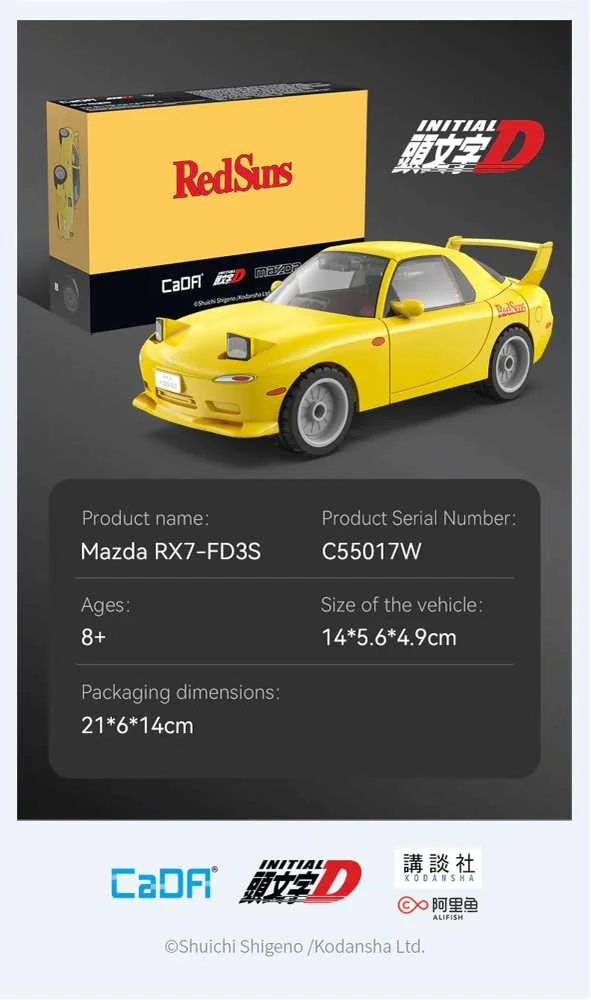 CADA BLOKŲ RINKINYS MAZDA RX-7 PRADINIS D MASTAS 1:35