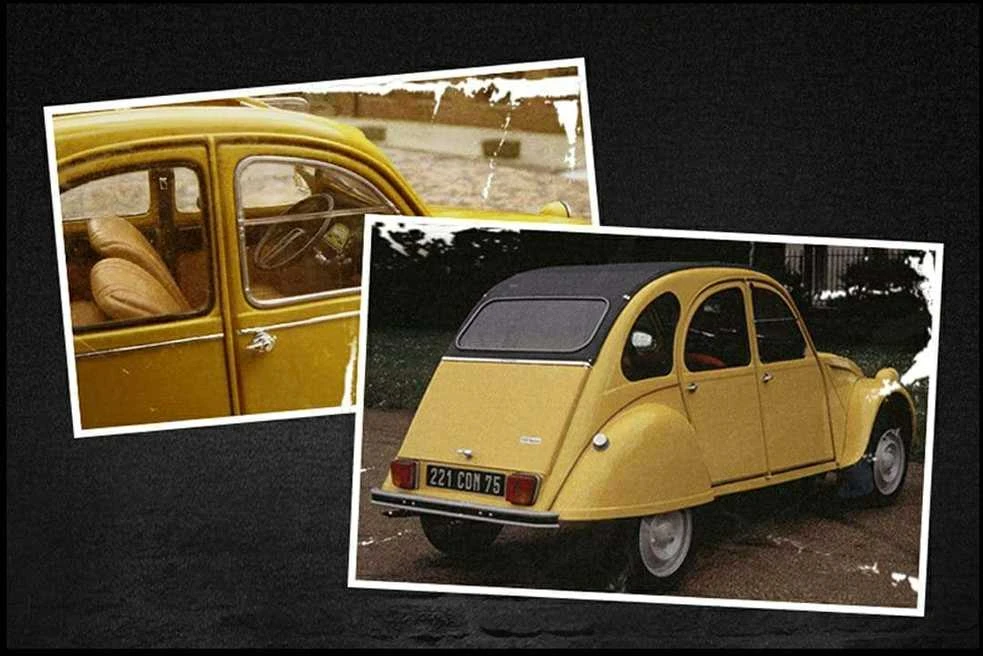 Klocki Konstrukcyjne CaDA Auto miejskie Važiuoklė Geltona Autko Citroen 2CV 298 dalys