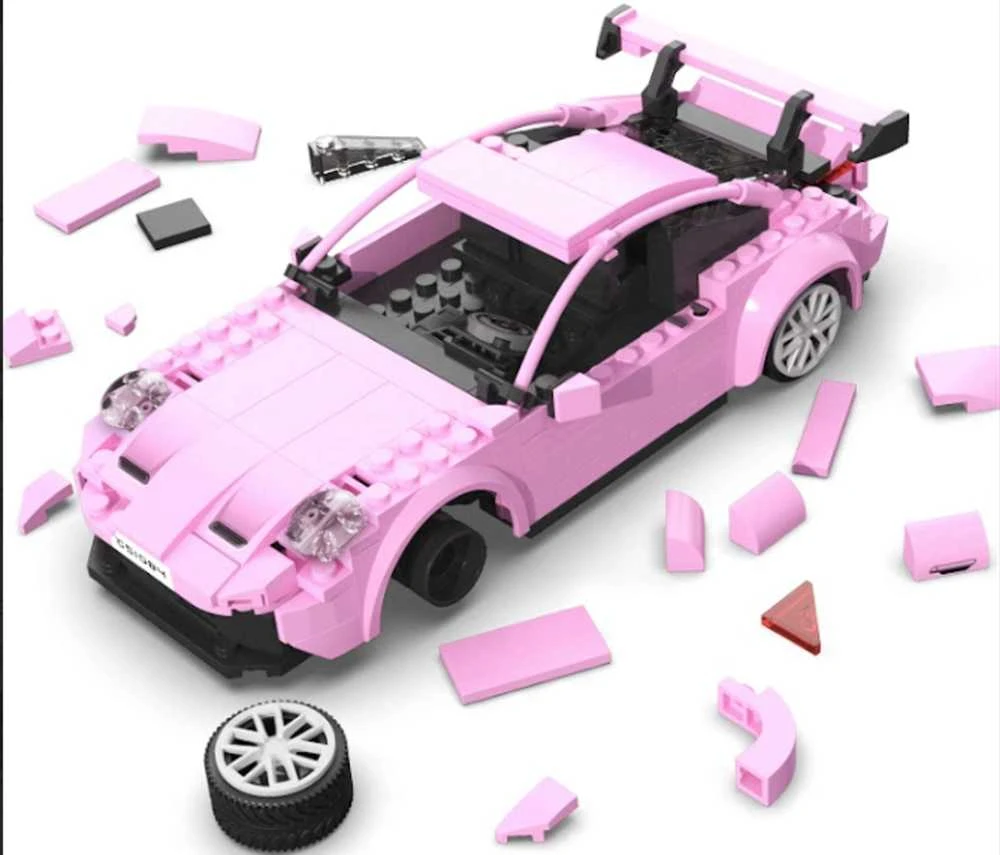 CaDA Statybiniai blokai Sportinis automobilis Rožinė Lenktyninis automobilis Legand Sports Cars RS Race car 280 dalys RC Dual Mode