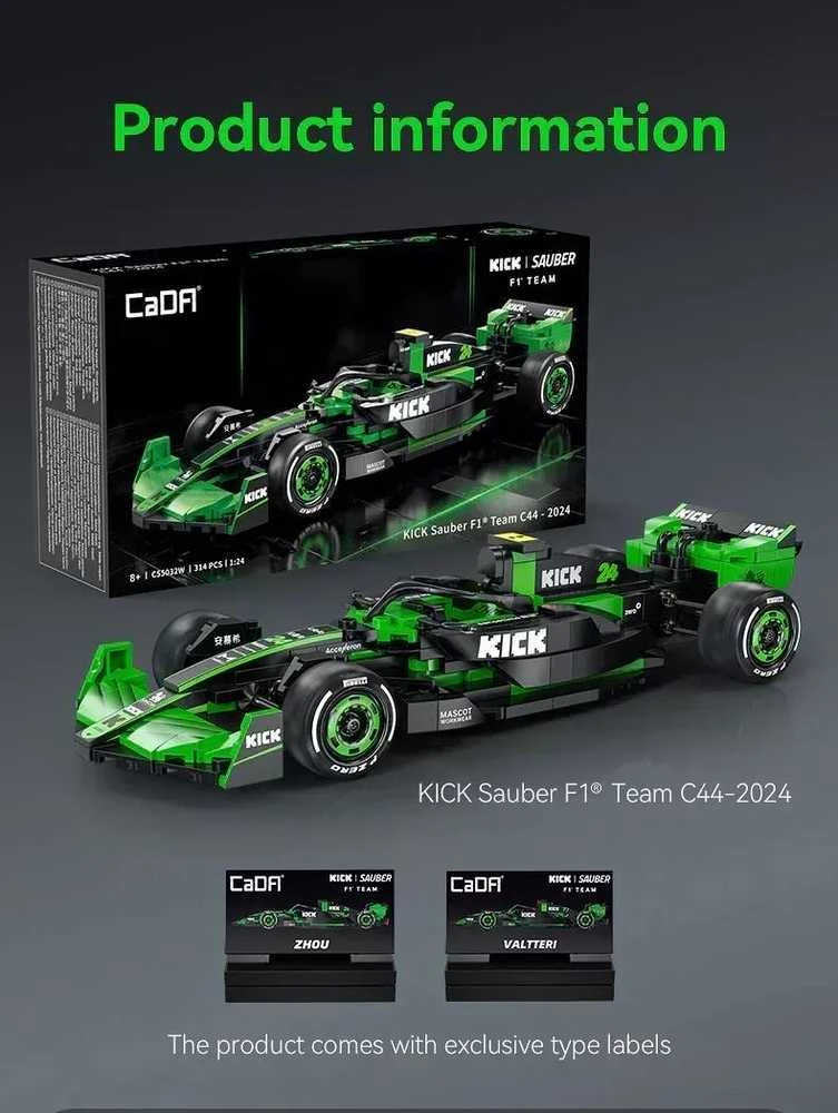 *****Cada lenktyninių automobilių blokai.F1 KickSauber C55032W