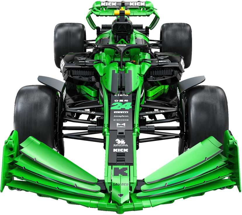 CaDA statybinės plytos F1 Kick Sauber sportinis lenktyninis automobilis 2553 vienetai C64010W