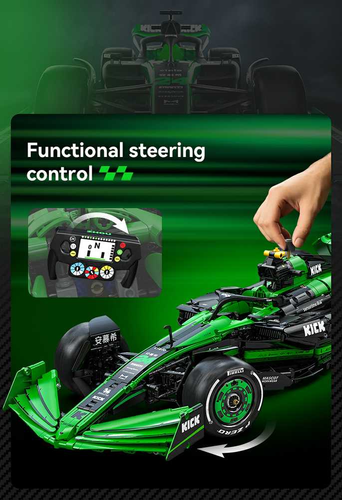 CaDA statybinės plytos F1 Kick Sauber sportinis lenktyninis automobilis 2553 vienetai C64010W