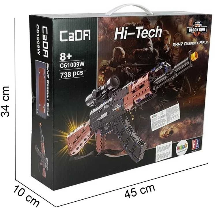 CaDA statybinių blokų ginklas AK-47 Kalašnikovo šautuvas realistiškas automatinis šautuvas 738 dienos 8+