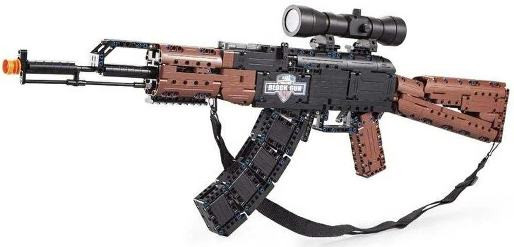 CaDA statybinių blokų ginklas AK-47 Kalašnikovo šautuvas realistiškas automatinis šautuvas 738 dienos 8+