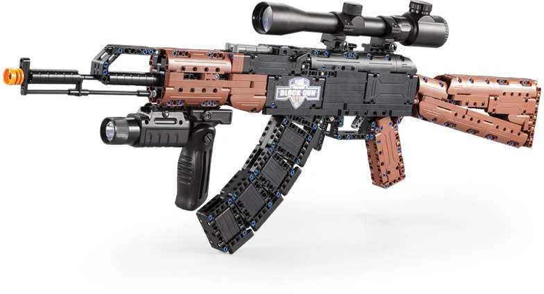 CaDA statybinių blokų ginklas AK-47 Kalašnikovo šautuvas realistiškas automatinis šautuvas 738 dienos 8+