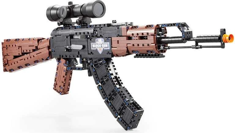 CaDA statybinių blokų ginklas AK-47 Kalašnikovo šautuvas realistiškas automatinis šautuvas 738 dienos 8+